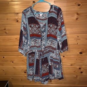 3/$15 XXL Mossimo patchwork romper jumpsuit soft!!